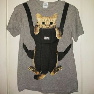 Cat in baby carrier tshirt